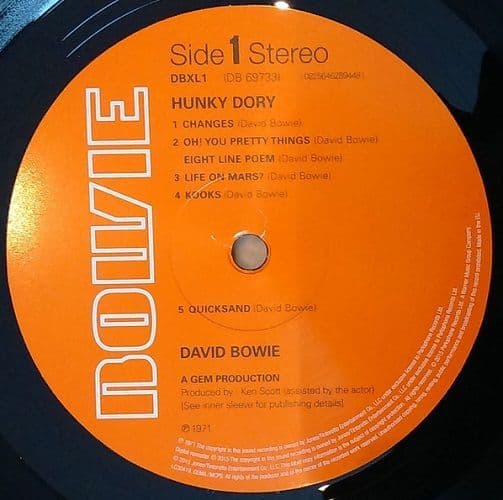DAVID BOWIE Hunky Dory Vinyl Record LP Parlophone 2016
